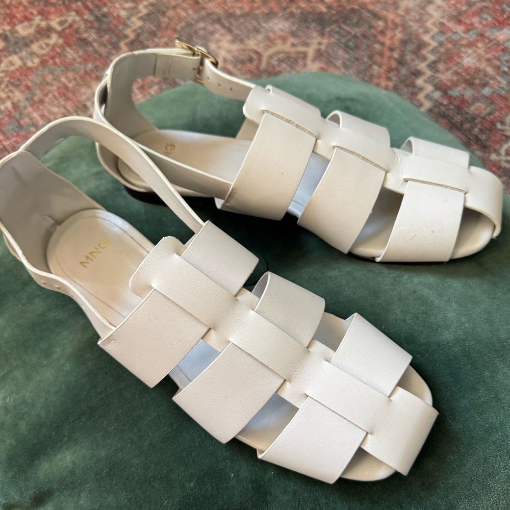 MANGO ivory fisherman Sandals